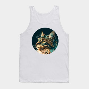 Vintage Cat Lover Retro Color Tank Top